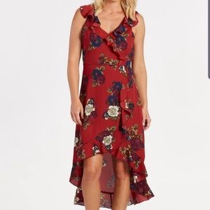 Allison Joy Floral Ruffle Hi Lo Dress